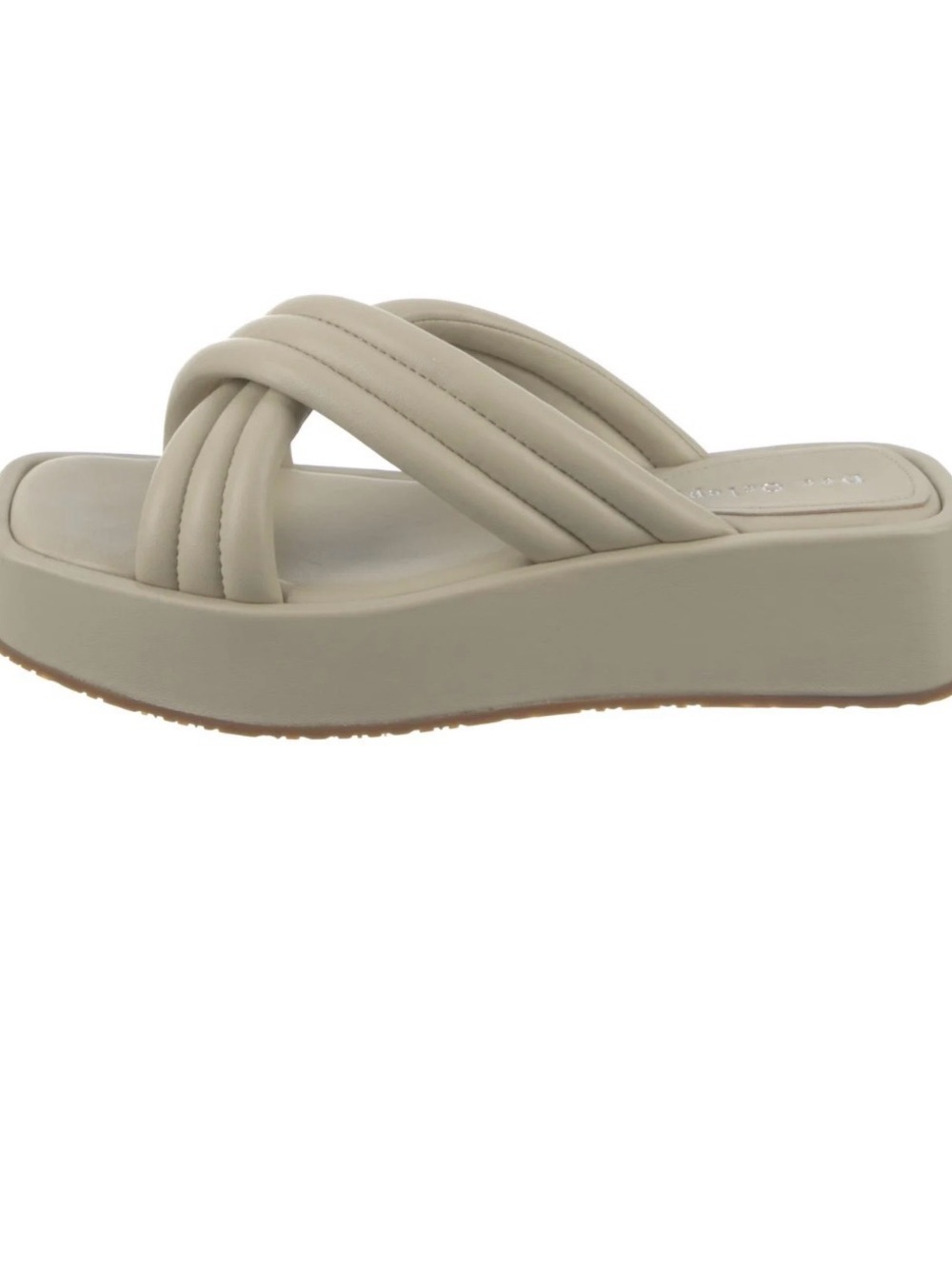 Neutral Beige Padded Crossover Wedge Sandal - Women